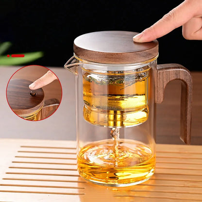 Magnetic Switch Glass Teapot with Tea Separator